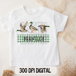 Plaque nominative trio de canards colverts | Conception par sublimation de chemise (conception numérique)
