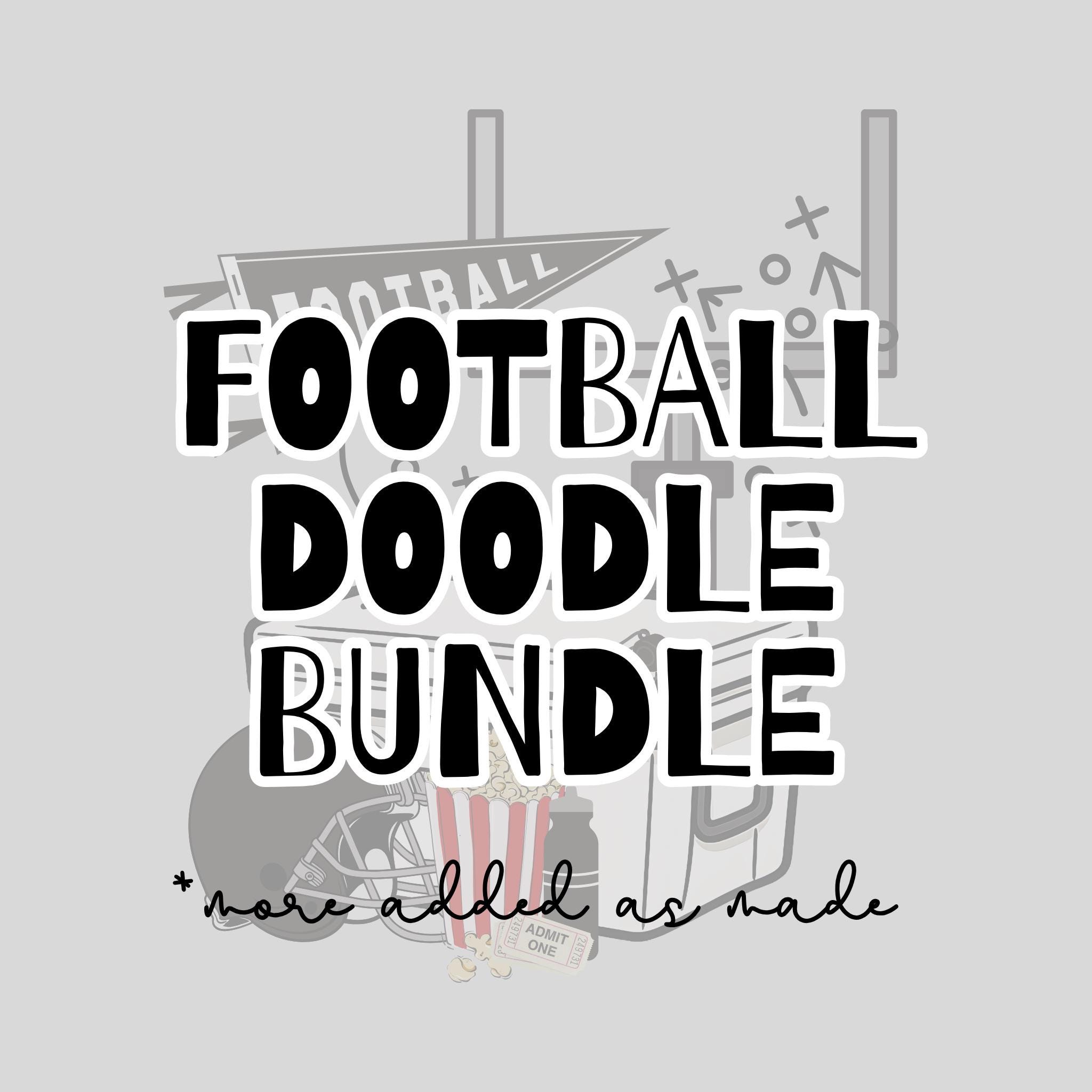 Paquete de doodles de fútbol / Diseño digital / PNG / Sublimación / DTF / Equipo escolar / Diseños de camisetas / Tendencias / Mascotas / Creador original
