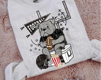 Bulldogs Football Team Doodle | Mascot Shirt Design (PNG Digital Design)