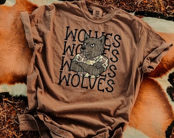 Camo Wolves Mascot Shirt Design | PNG, Sublimation (Digital Design)