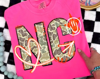 Camo North Carolina State Doodle: PNG Digital Design (Sublimation)