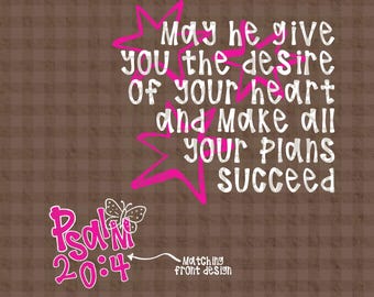 Psalm 20:4 Desire of Your Heart PNG | Christian Doodle Design (Digital Download)
