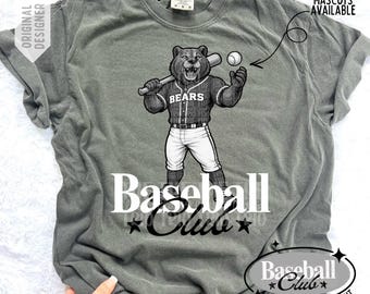 Baseball Club Bears Mascot PNG Design (Digital Download)