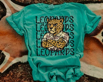 Camo Leopard Mascot Shirt Design | PNG, Sublimation (Digital Design)