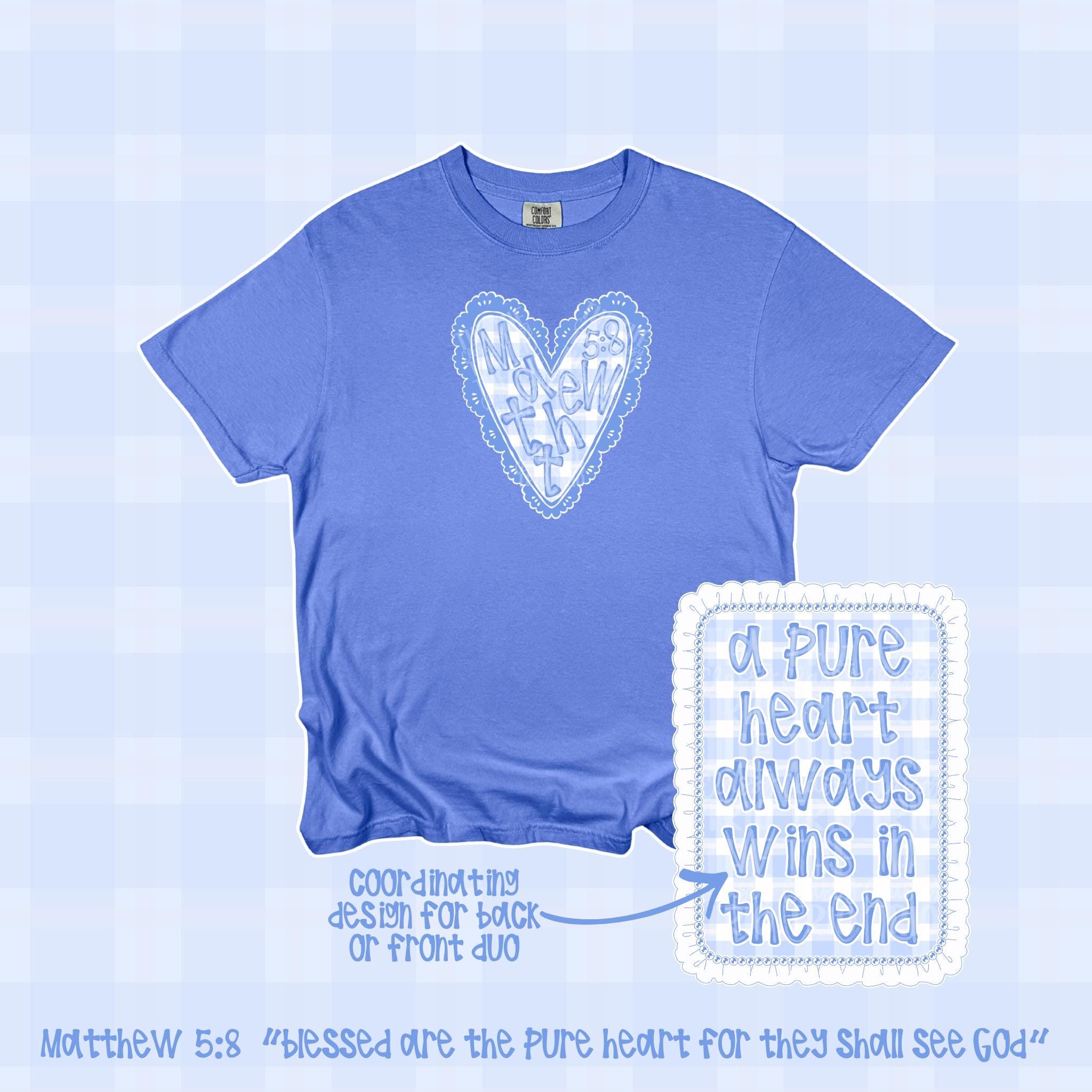 Pure Heart Wins Digital Design PNG | Bible Verse | Christian Shirt ...
