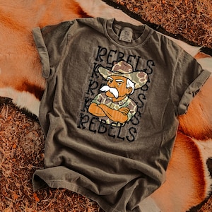 Old Camo Stacked | Digital Design | PNG | Sublimation | Camouflage | Rebels | Mascot Shirt Design | Camo Mascot | Original Designer