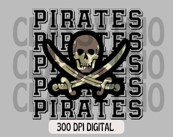 Camo Pirates Mascot PNG | Sublimation Design (Digital Download)