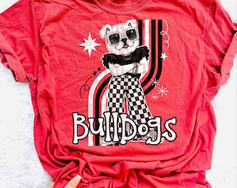 Bulldogs Retro Mascot PNG | Trendy Design School Shirt, Teacher, School Spirit Digital, Trendy, Team, Back to School, DTF, DTG, Viral