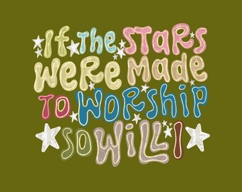 Stars Were Made To Worship PNG | Christian Sublimation Design (Digital Download)