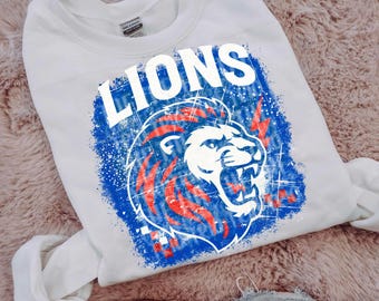 Lions Grudge Design | Retro School Mascot PNG (Digital Download)