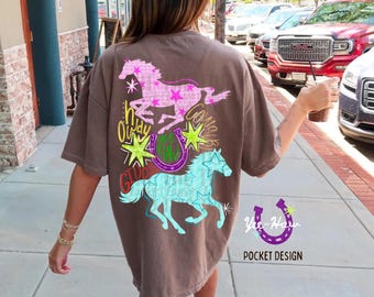 Y2K Preppy Horse Doodle | Digital Design | PNG | Sublimation | Retro Western | Country Trend Shirt