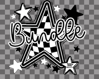 Checkered Star Mascot Bundle PNG | Sports Mom Coquette Design | Game Day Shirt PNG | Team Spirit Mascot | School Spirit Digital | Trendy