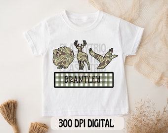 Hunting Trio Name Plate PNG | Duck Turkey Deer Design (Digital Design)