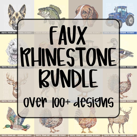 Faux Rhinestone PNG Bundle | 100+ Country & Animal Designs (Digital Download)