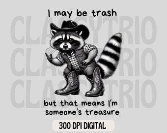Funny Raccoon Cowboy Design | Sublimation PNG (Digital File)