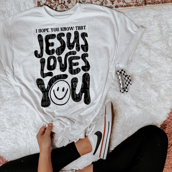 Jesus Loves You PNG | Preppy Christian T-shirt Design (digital