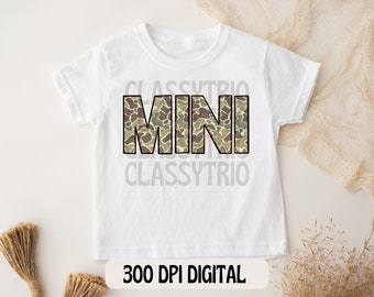 Camo 'Mini' Shirt Design | Hunting Sublimation PNG (Digital File)