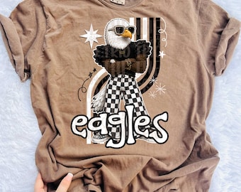 Eagles Retro Mascot PNG | Trendy Design School Shirt, Teacher, School Spirit Digital, Trendy, Team, Back to School, DTF, DTG, Viral