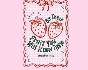 Strawberry Festival Coquette PNG Design | Bible Verse Shirt (Digital Download)