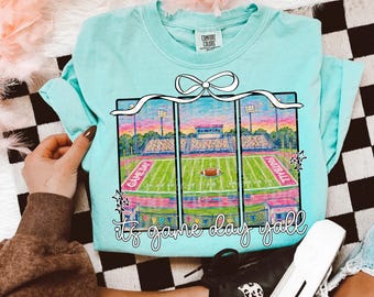 It's Game Day Yall Football Bleachers PNG | Gameday Girly Pink | Sports Stadium Illustration | Digital Download | Shirt Design PNG | Boutiqu