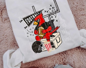 Cardinal Football Mascot Doodle | Sublimation Design (PNG)