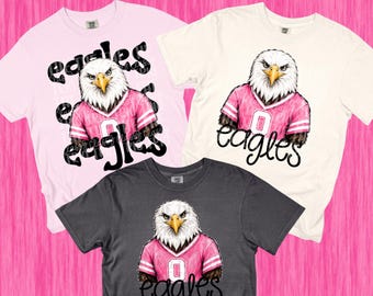 Pink Eagles mascot Simple and Stack PNG | Preppy Design School Shirt PNG | Teacher | School Spirit Digital | Trendy