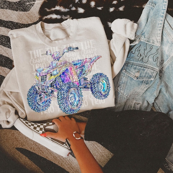 Rhinestone Four Wheeler PNG | Colorful ATV Digital Design