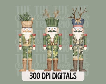 Cascanueces de camuflaje antiguo / Diseño digital / PNG / Sublimación / Camuflaje / Caza / Diseño de camisetas campestres / Navidad / Ciervo