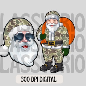 Camo Weihnachtsmann | PNG | Original Designer | Sublimationsdruck | Digitale Datei | Jagd | Camo | Shirt Motiv | Weihnachten | Trending | ZWEI DATEIEN