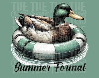 Vintage Mallard Duck PNG | Summer Pool Float Design (Digital Download)