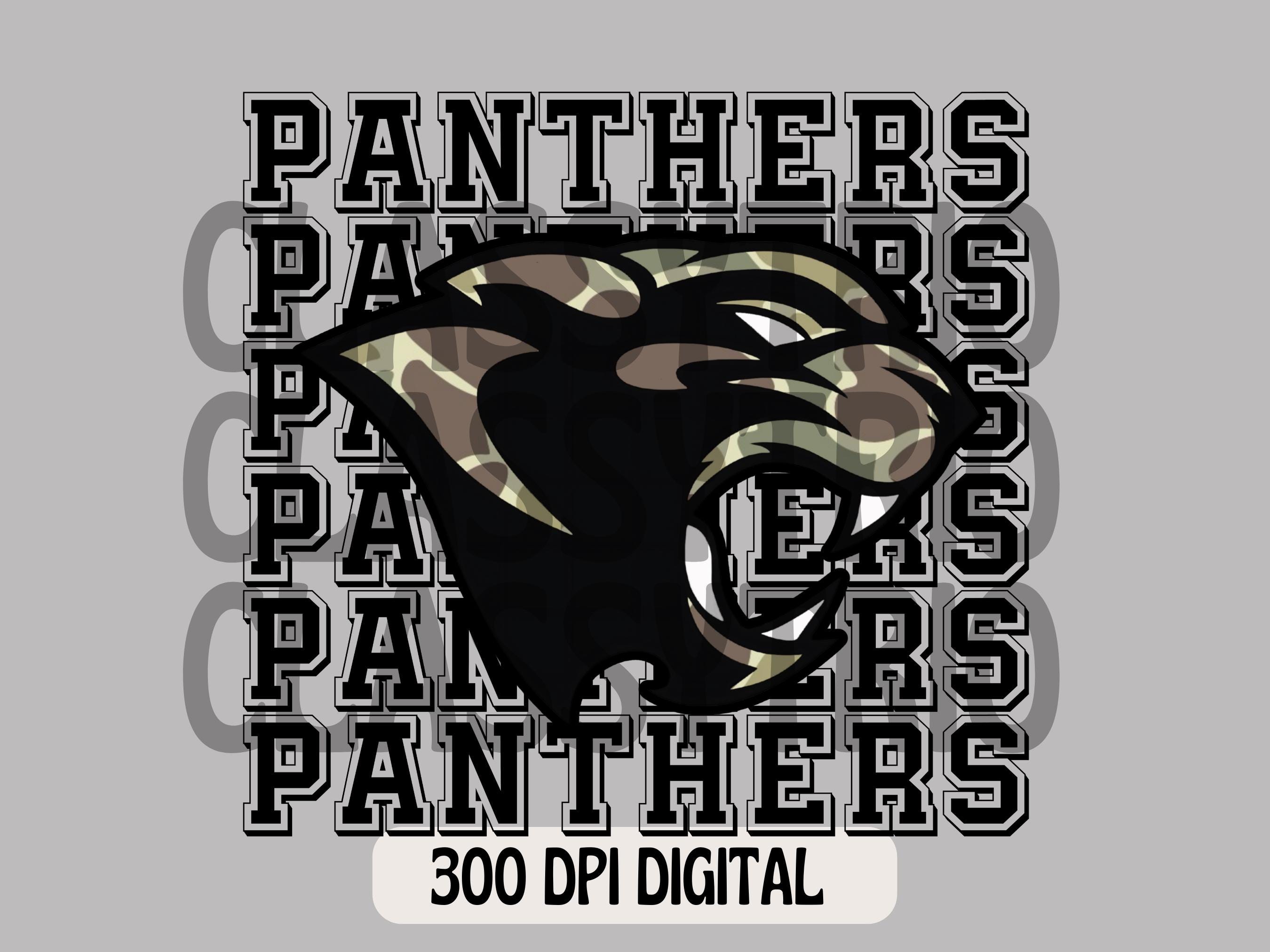 Old Camo | Digital Design | PNG | Sublimation | Camouflage | Panthers | Mascot Shirt Design | Camo Mascot