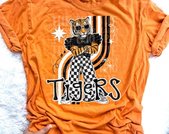 Tiger Retro Mascot PNG | Trendy Design School Shirt, Teacher, School Spirit Digital, Trendy, Team, Back to School, DTF, DTG, Viral