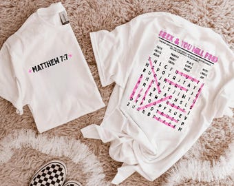 Seek and Find Word Search PNG | Christian Digital Design | Jesus, Bible Verse, Trendy, Church Shirt, Front Back, Trending (Digital Download)