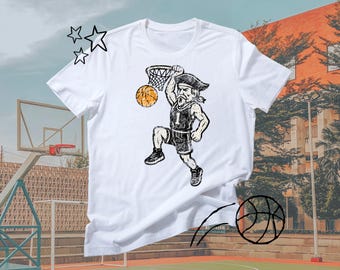 Distressed Patriot Mascot Basketball Design PNG | School Spirit