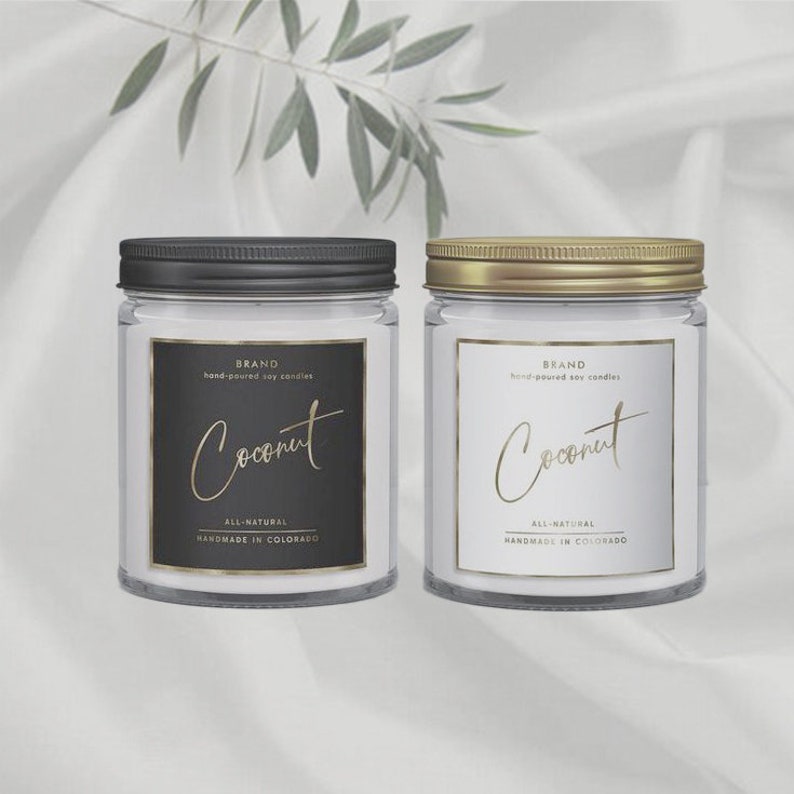 Custom candle jar labels soy wax candle ingredients candle etsy