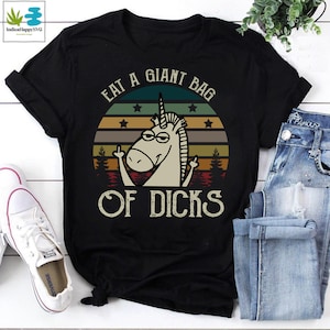 Unicorn Eat A Giant Bag Of Dicks Vintage T-Shirt, Unicorn Shirt, Unicorn Meme Shirt, Funny Unicorn Shirt, Unicorn Lovers Shirt
