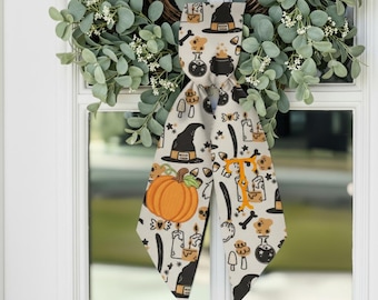 Geborduurde pompoensjerp: boerderij herfst Halloween-kransdecor