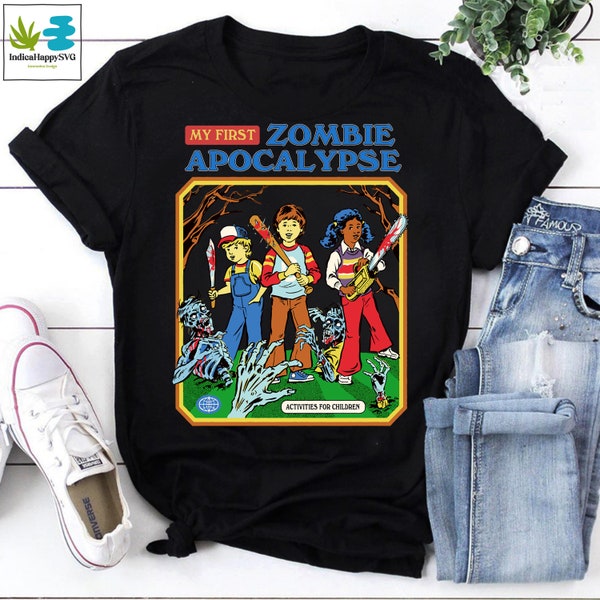 Mijn eerste Zombie Apocalyps Vintage T-shirt, Zombie Apocalyps Shirt, Halloween Shirt, Horror Movie Shirt, TV Series Shirt, Zombie Shirt