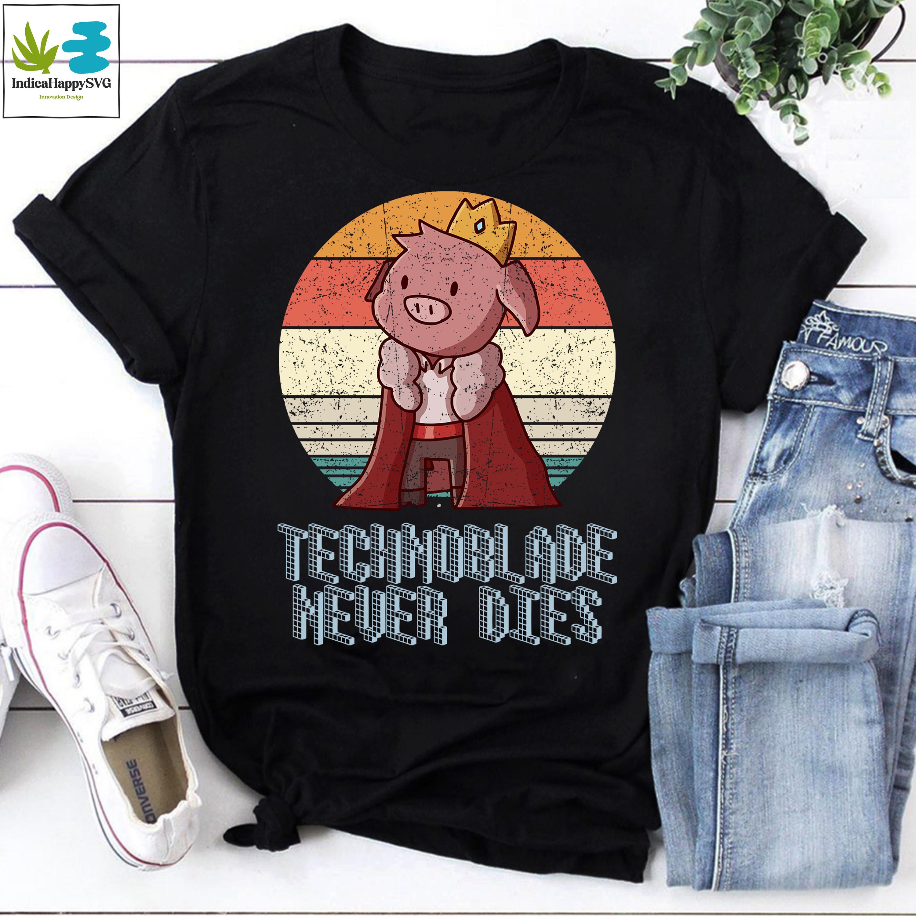  Technoblade Never Dies Funny T-Shirt : Clothing, Shoes