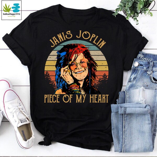 Janis Joplin Piece Of My Heart Vintage T-Shirt, Janis Joplin Shirt, Country Music Shirt Shirt, Singer Shirt, Rock Music Shirt