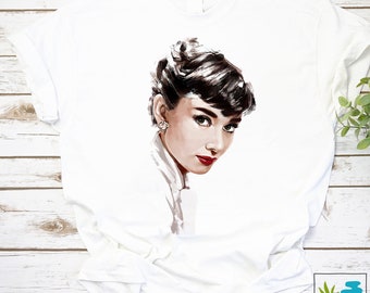 Audrey Hepburn Drawing Vintage T-Shirt, Audrey Hepburn Shirt, Audrey Shirt, Movie Star Shirt