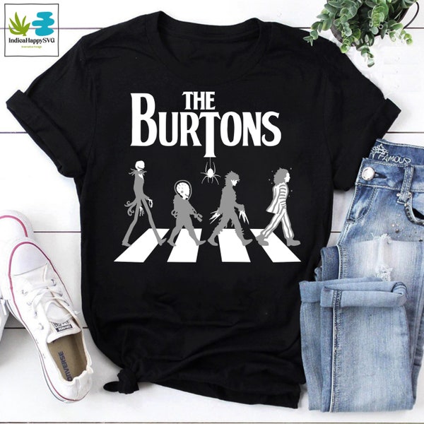 Tim Burton Beetlejuice Walking T-shirt vintage Abbey Road, chemise Halloween, chemise Tim Burton, chemise Jack Skellington, chemise Beetlejuice