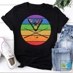 Billiards Pool Retro Vintage T-Shirt, Billiards Shirt, Billiards Pool Shirt, Nine Balls Shirt, Billiards Ball Shirt, Billiards Lovers Shirt