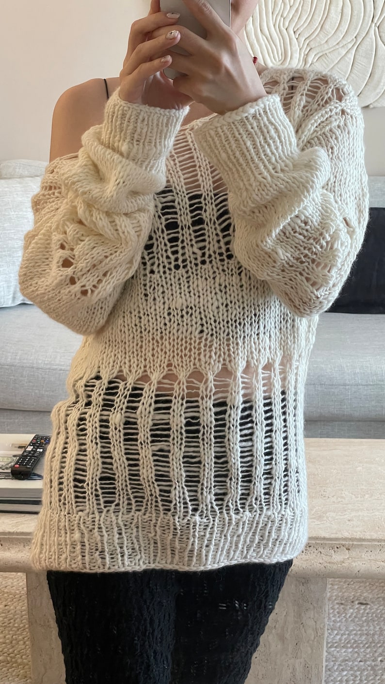 Distressed Sweater Knitting Pattern Video Tutorial Etsy Australia