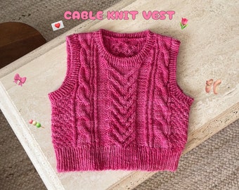Cable Knit Vest | Digital Download | Knitting Pattern