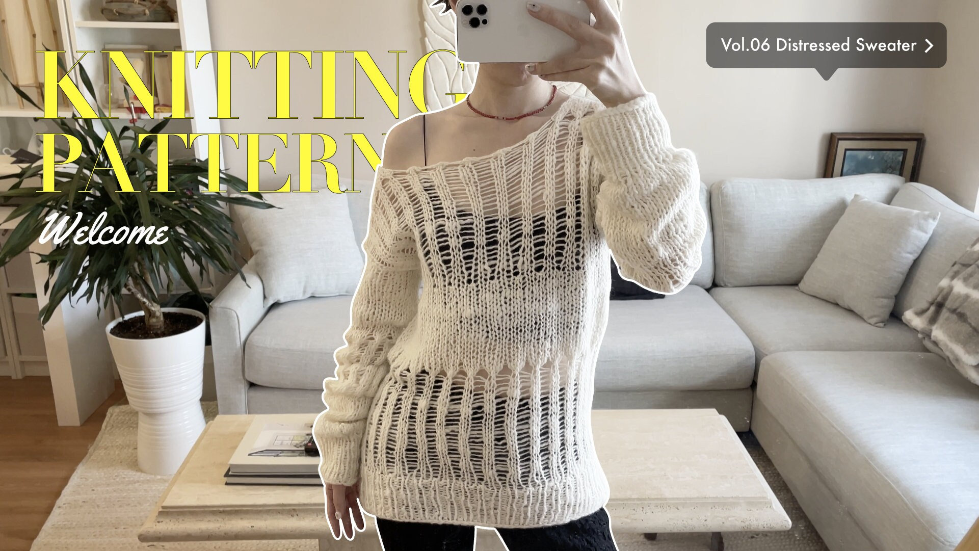 Distressed Sweater Knitting Pattern Video Tutorial Etsy