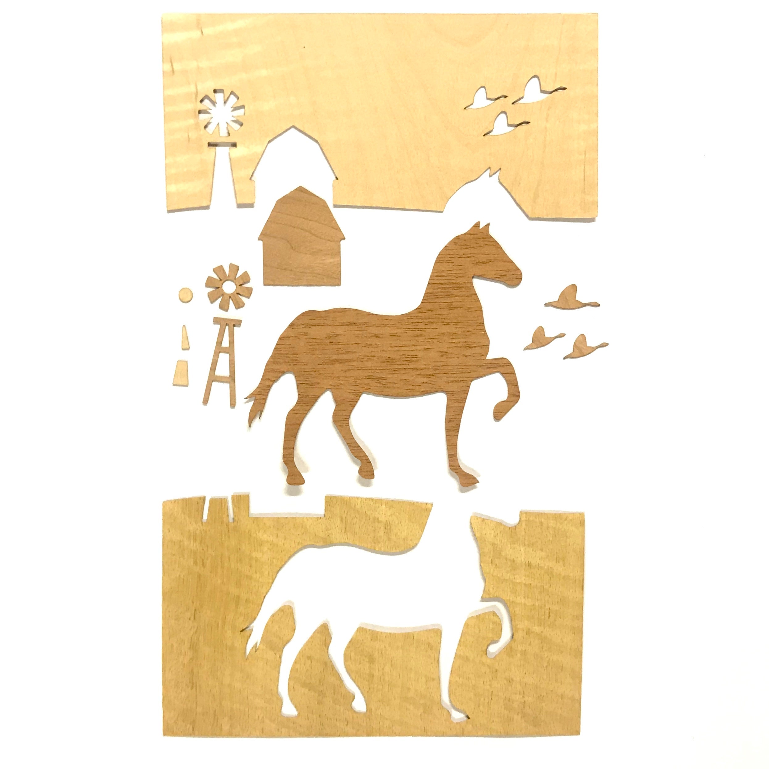 Horse Scene DIY Marquetry Beginner Wood Working Craft Kit Etsy