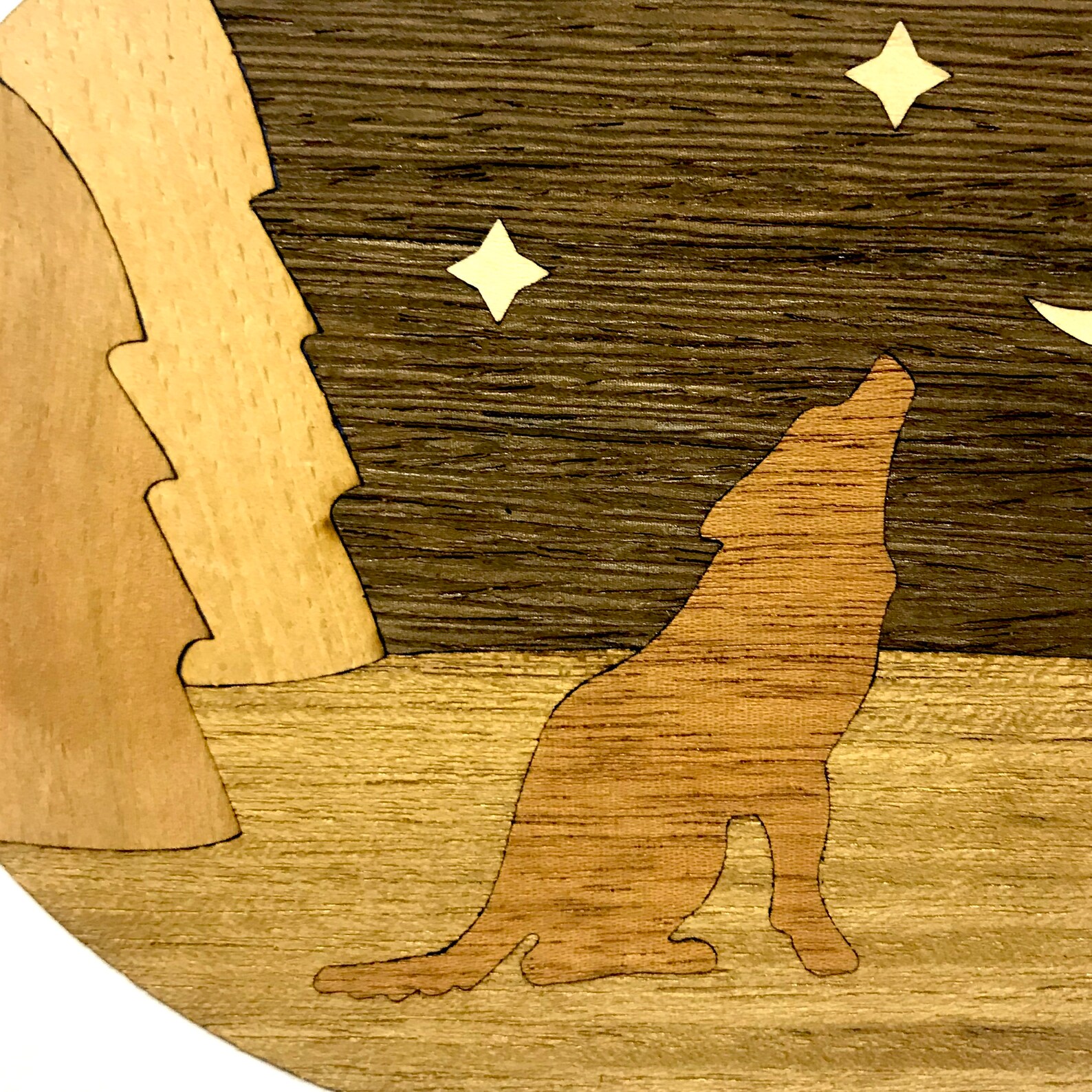 Wolf Scene DIY Marquetry Beginner Wood Working Craft Kit Etsy