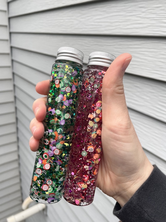 Fruit and Veggie Set | Sensory Bottles | Calm Down Bottles | Anxiety & Stress Relief | Autism Sensory Bottles