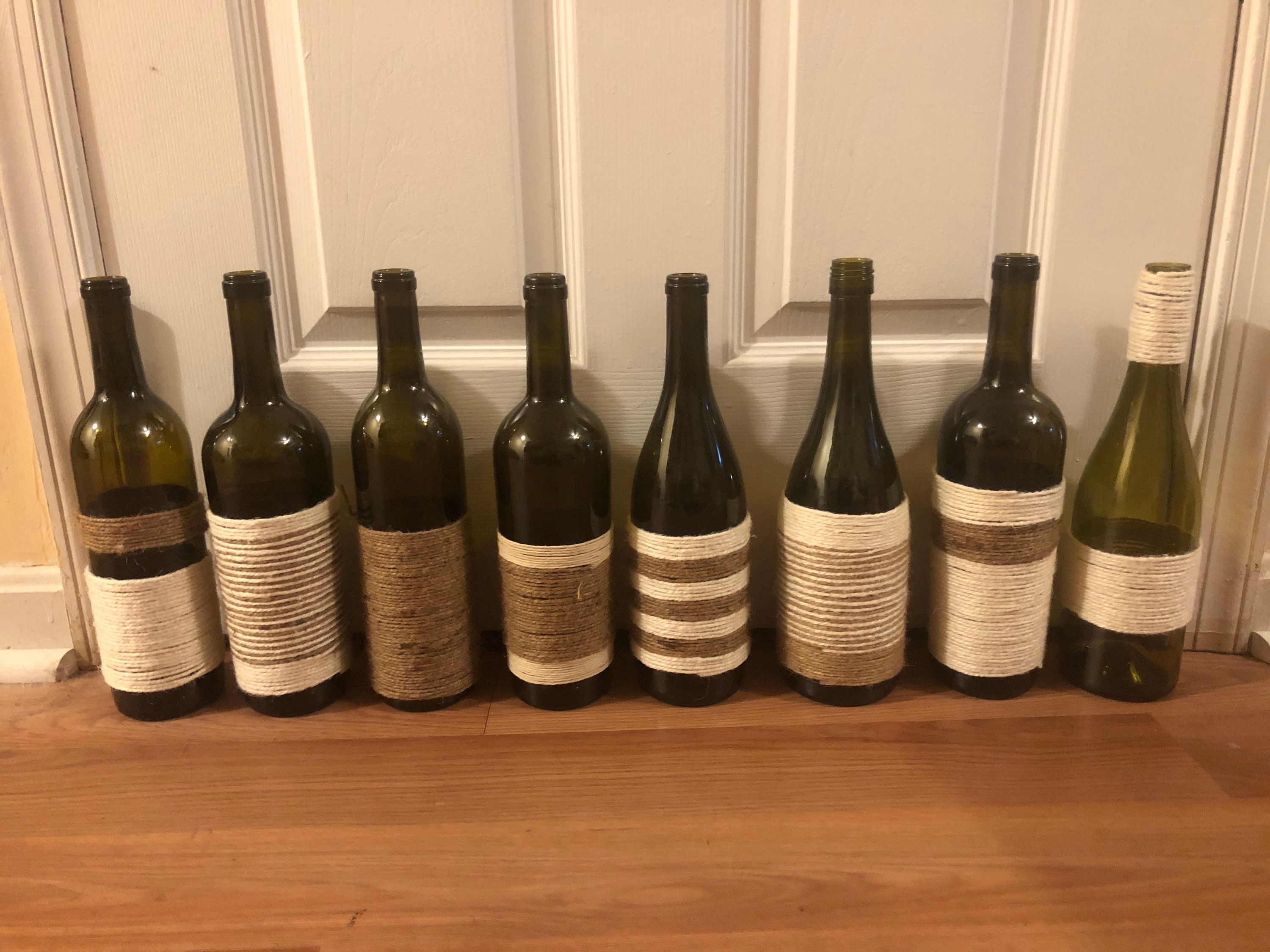 Twine wrapped wine bottle Etsy